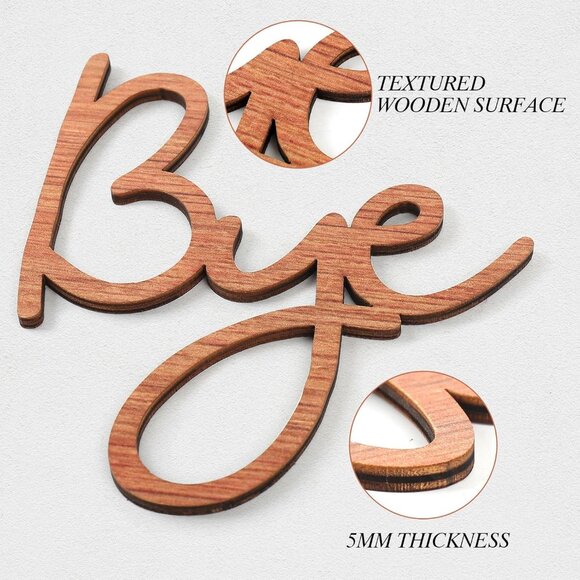 Express Your Affection: 21.6” Love You Bye Wooden Wall Art for Entryway - Picture 4 of 7